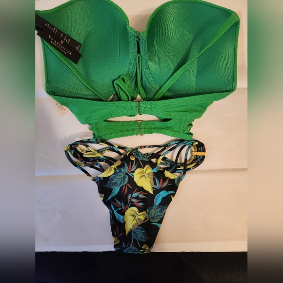 Sold 32DD/XS VS Archives Swim Bombshell Longline Bikini Top Brazilian Bikini Set - Picture 2 of 15